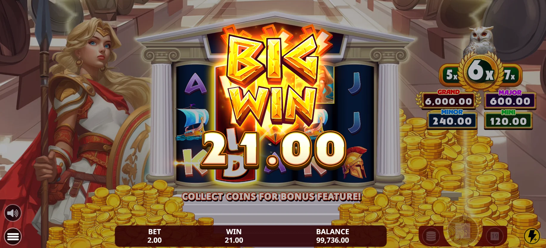 Law of Athena - big win with Owl multiplier