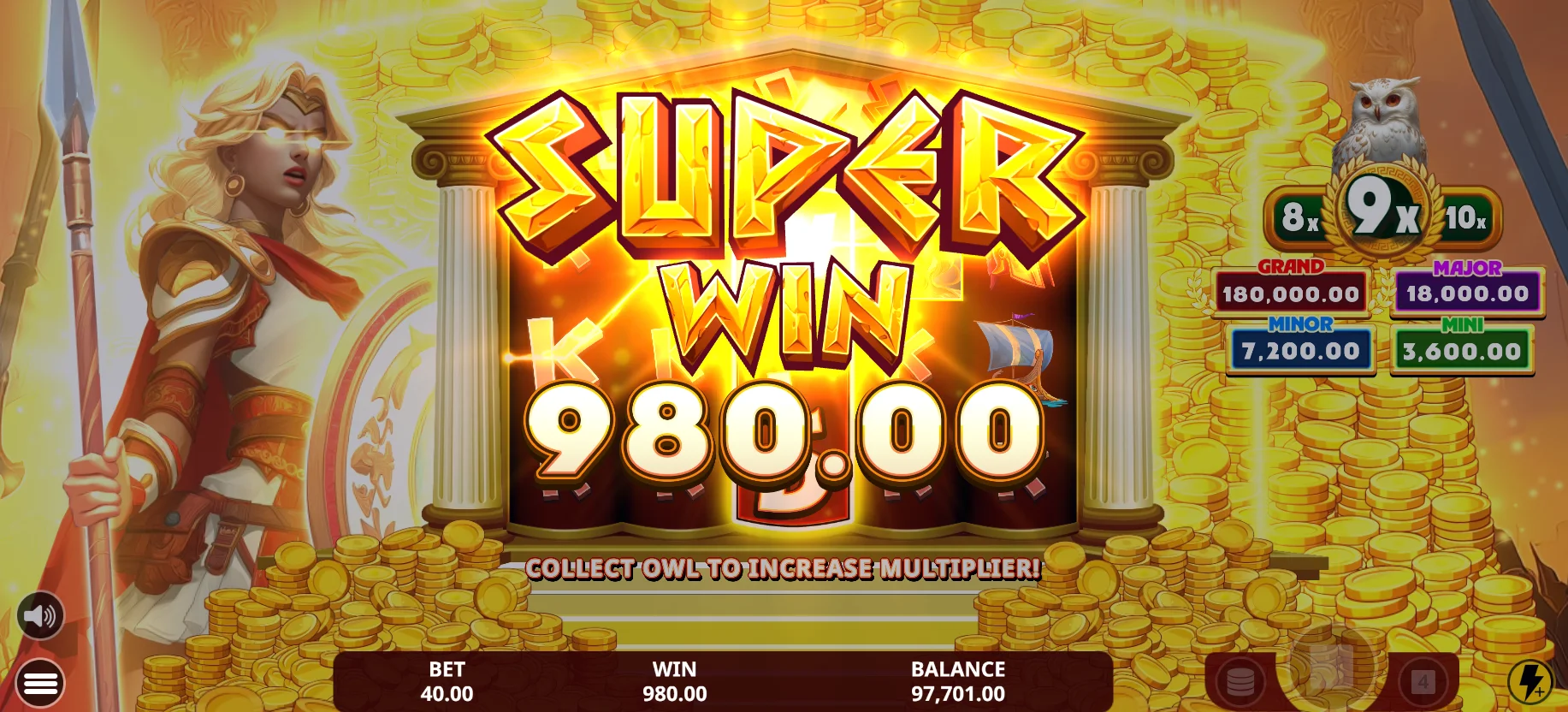 Law of Athena - Grand win at maximum multiplier